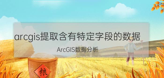 arcgis提取含有特定字段的数据 ArcGIS数据分析